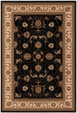 2’ x 8’ Black and Tan Floral Vines Runner Rug