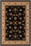 8’ x 11’ Black and Tan Floral Vines Area Rug