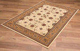 2’ x 5’ Cream and Tan Ornate Border Area Rug