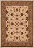 2’ x 6’ Cream and Tan Ornate Border Area Rug