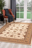 3’ x 12’ Cream and Tan Ornate Border Runner Rug