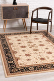 3’ x 13’ Cream and Black Decorative Runner Rug