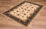 5’ x 8’ Cream and Black Decorative Area Rug