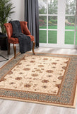 2’ x 10’ Cream and Blue Traditional Runner Rug