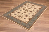 2’ x 12’ Cream and Blue Traditional Runner Rug