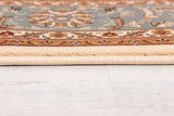 2’ x 4’ Cream and Blue Traditional Area Rug