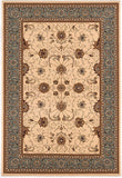 2’ x 8’ Cream and Blue Traditional Runner Rug