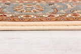 3’ x 6’ Cream and Blue Traditional Area Rug
