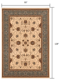 8’ x 11’ Cream and Blue Traditional Area Rug