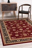 2’ x 4’ Red and Black Ornamental Area Rug