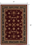 3’ x 8’ Red and Black Ornamental Runner Rug