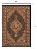 8’ x 11’ Black and Beige Medallion Area Rug