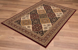 2’ x 4’ Red Decorative Diamonds Area Rug