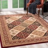 2’ x 6’ Red Decorative Diamonds Area Rug