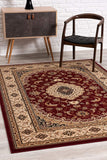 5’ Round Red Floral Medallion Area Rug