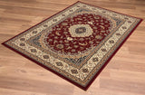 5’ Round Red Floral Medallion Area Rug