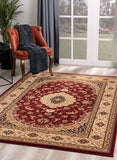 5’ x 8’ Red Floral Medallion Area Rug