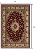 8’ x 11’ Red Floral Medallion Area Rug