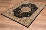 2’ x 12’ Black and Beige Embellished Runner Rug