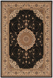 2’ x 4’ Black and Beige Embellished Area Rug