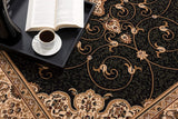 2’ x 8’ Black and Beige Embellished Runner Rug