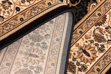 5’ Round Black and Beige Embellished Area Rug