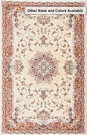 4’ x 6’ Cream Rose Traditional Pattern Area Rug