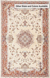 4’ x 6’ Cream Rose Traditional Pattern Area Rug