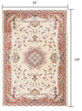 8’ x 11’ Cream Rose Traditional Pattern Area Rug