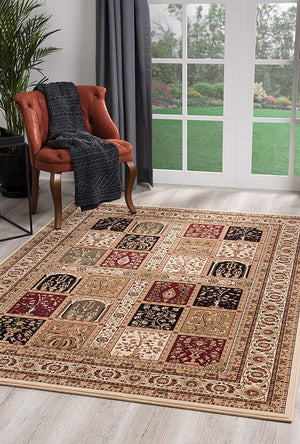 2’ x 10’ Cream Traditional Decorative Runner Rug