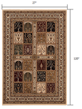 2’ x 10’ Cream Traditional Decorative Runner Rug