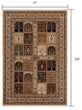 2’ x 20’ Cream Traditional Decorative Runner Rug