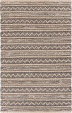 Black and Blush Chevron Stripe Area Rug