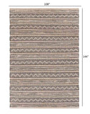 9’ x 12’ Black and Blush Chevron Stripe Area Rug