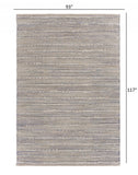 8’ x 10’ Blue and Cream Braided Jute Area Rug