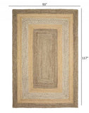 8’ x 10’ Tan and Beige Bordered Area Rug