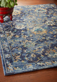 4’ x 6’ Blue and Gold Jacobean Area Rug