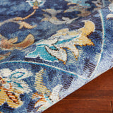 8’ x 10’ Blue and Gold Jacobean Area Rug