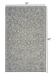 3’ x 5’ Gray Floral Finesse Area Rug