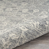 7’ x 9’ Gray Floral Finesse Area Rug