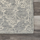 7’ x 9’ Gray Floral Finesse Area Rug