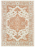 9’ x 12’ Orange and Ivory Medallion Area Rug