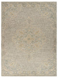 Beige Distressed Floral Area Rug