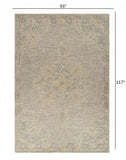 8’ x 10’ Beige Distressed Floral Area Rug