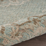 8’ x 10’ Blue and Beige Flor Medallion Area Rug