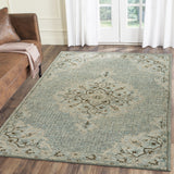 8’ x 10’ Blue and Beige Flor Medallion Area Rug