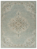 8’ x 10’ Blue and Beige Flor Medallion Area Rug