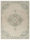 8’ x 10’ Ivory Distressed Floral Area Rug