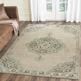 8’ x 10’ Ivory Distressed Floral Area Rug