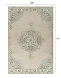 9’ x 12’ Ivory Distressed Floral Area Rug